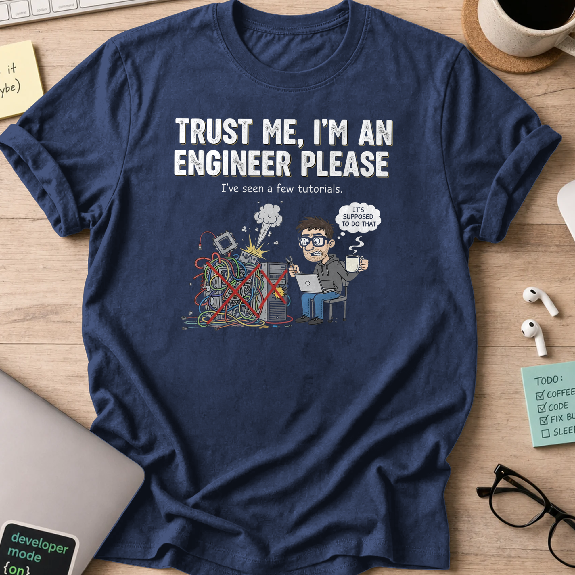 trust me im an engineer please shirt - Navy