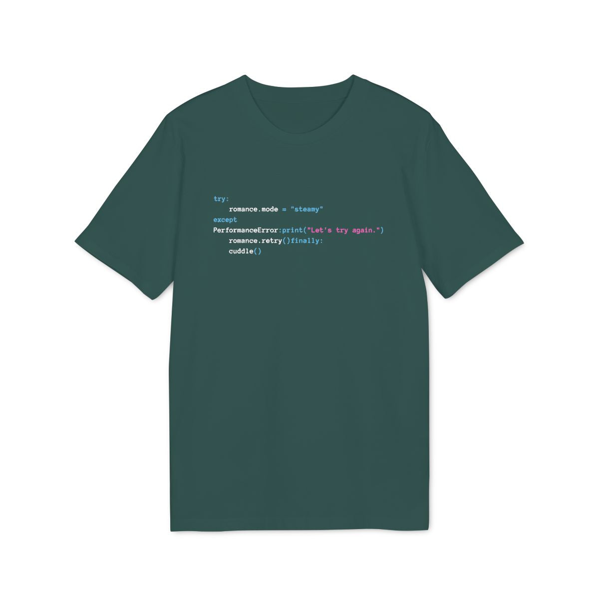 Try Except Romance Shirt — Glazed Green — EU Creator 2.0 front mockup