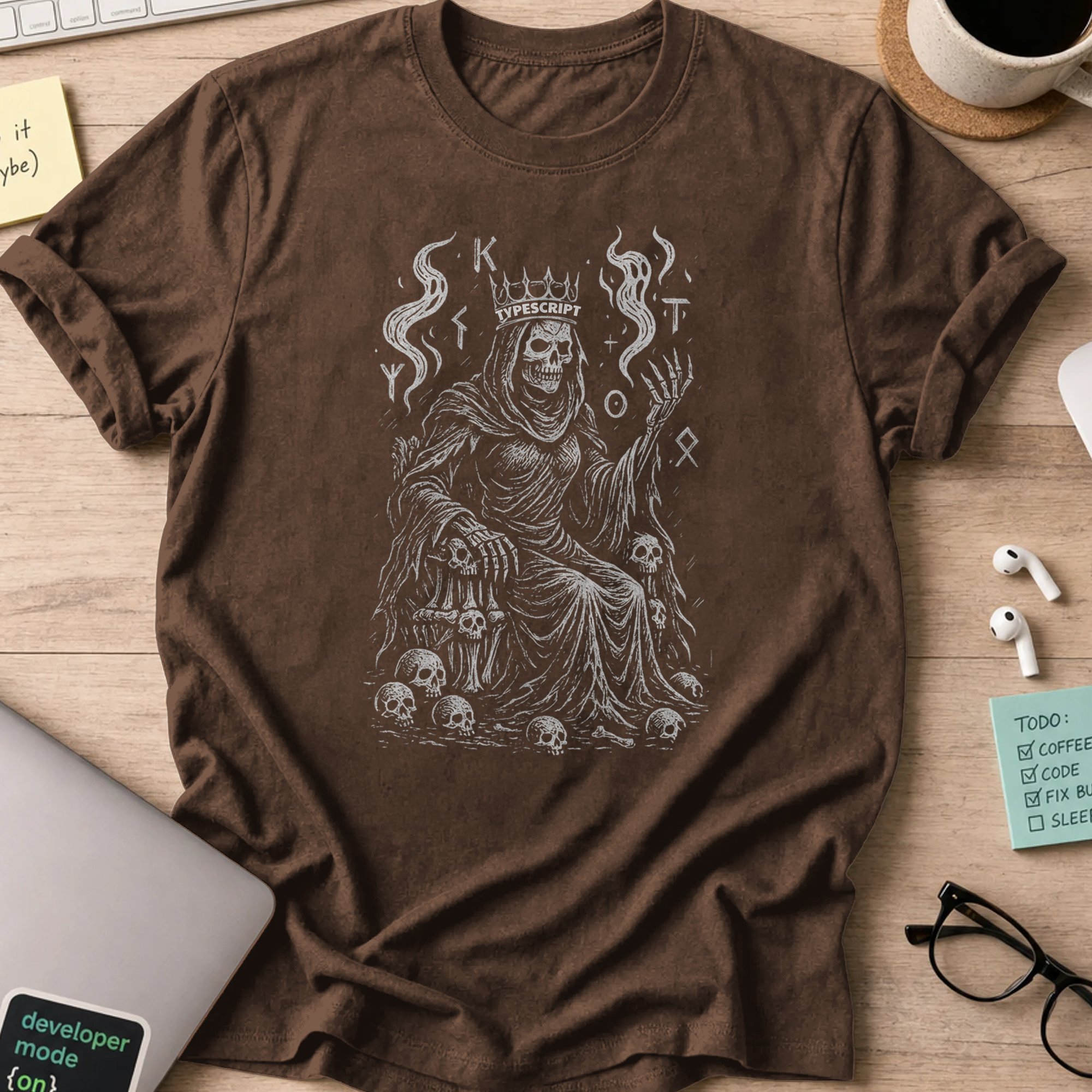 typescript skeleton shirt - Dark Chocolate