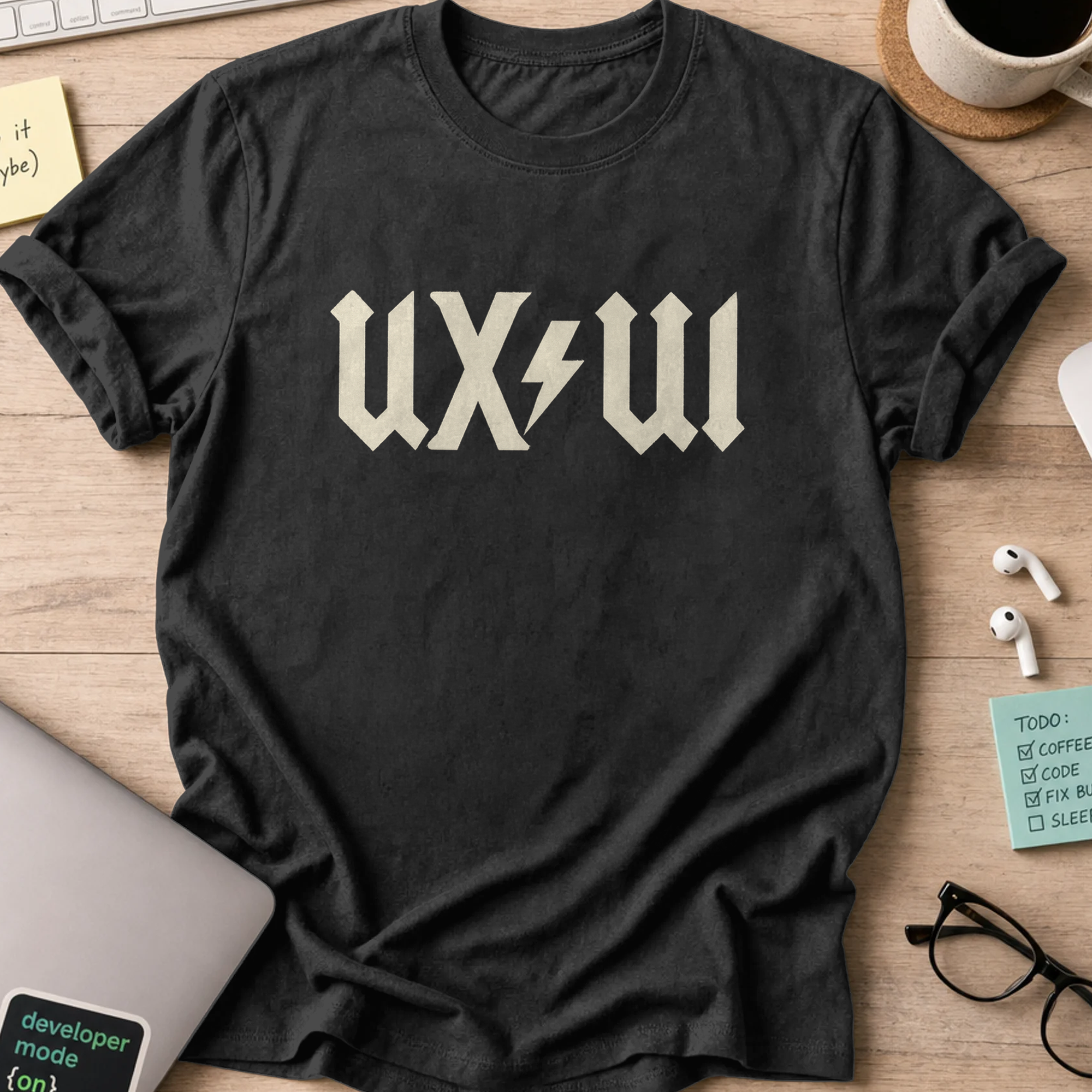 ui ux shirt - Black