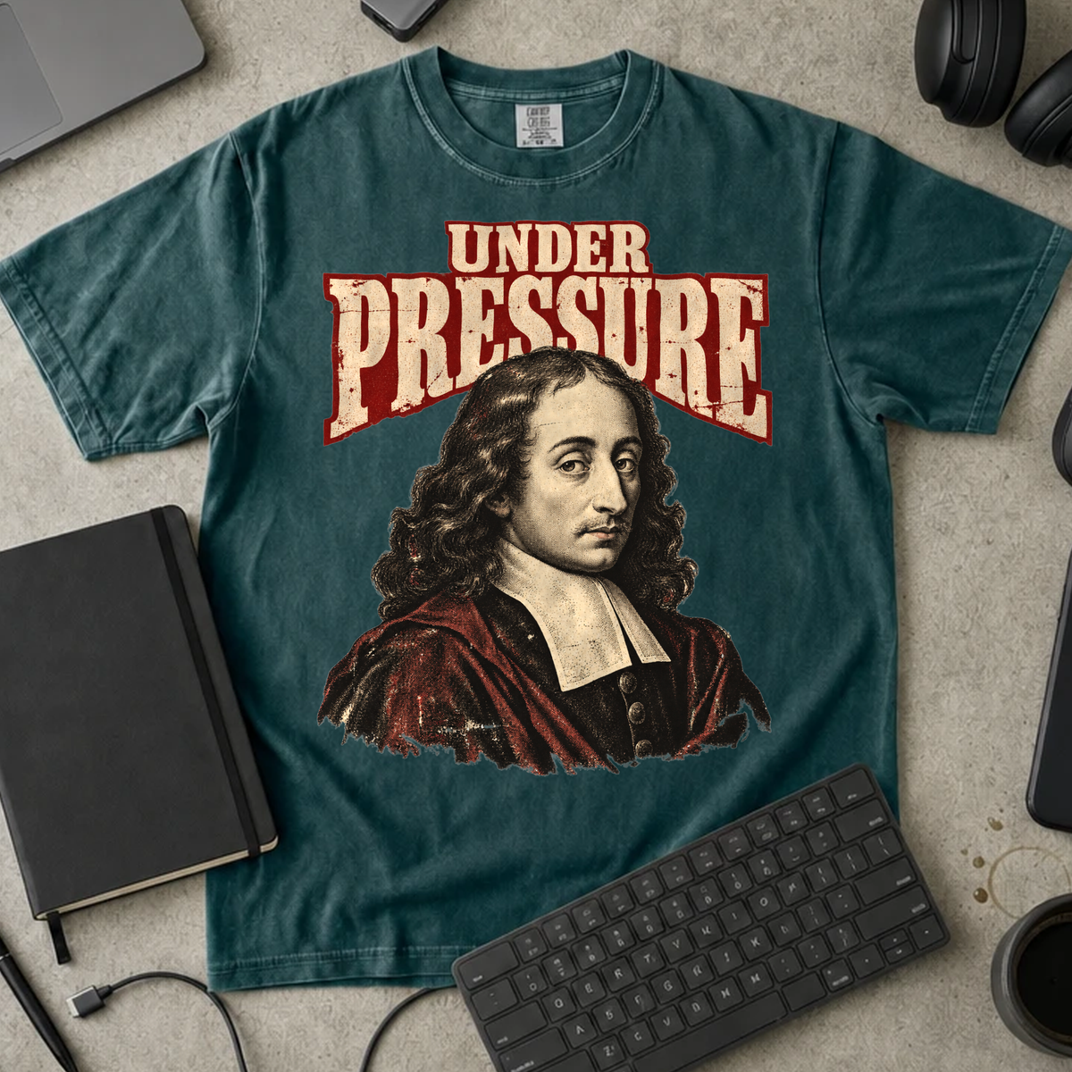 Under Pressure Shirt — Blue Spruce Comfort Colors 1717 flat lay