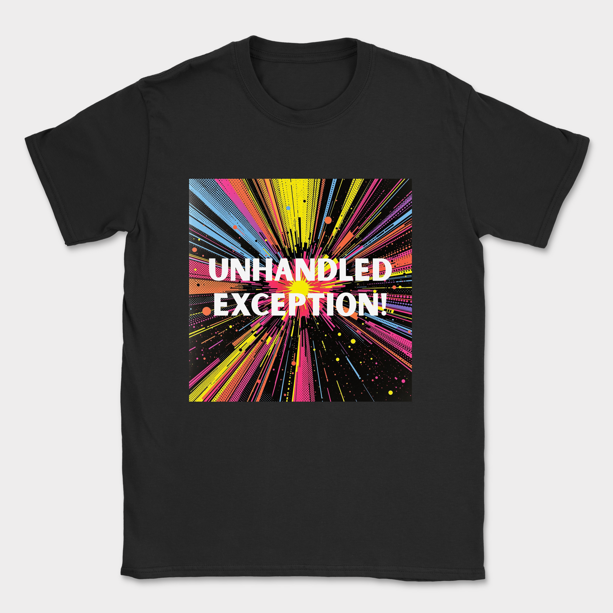 unhandled exception shirt — Black