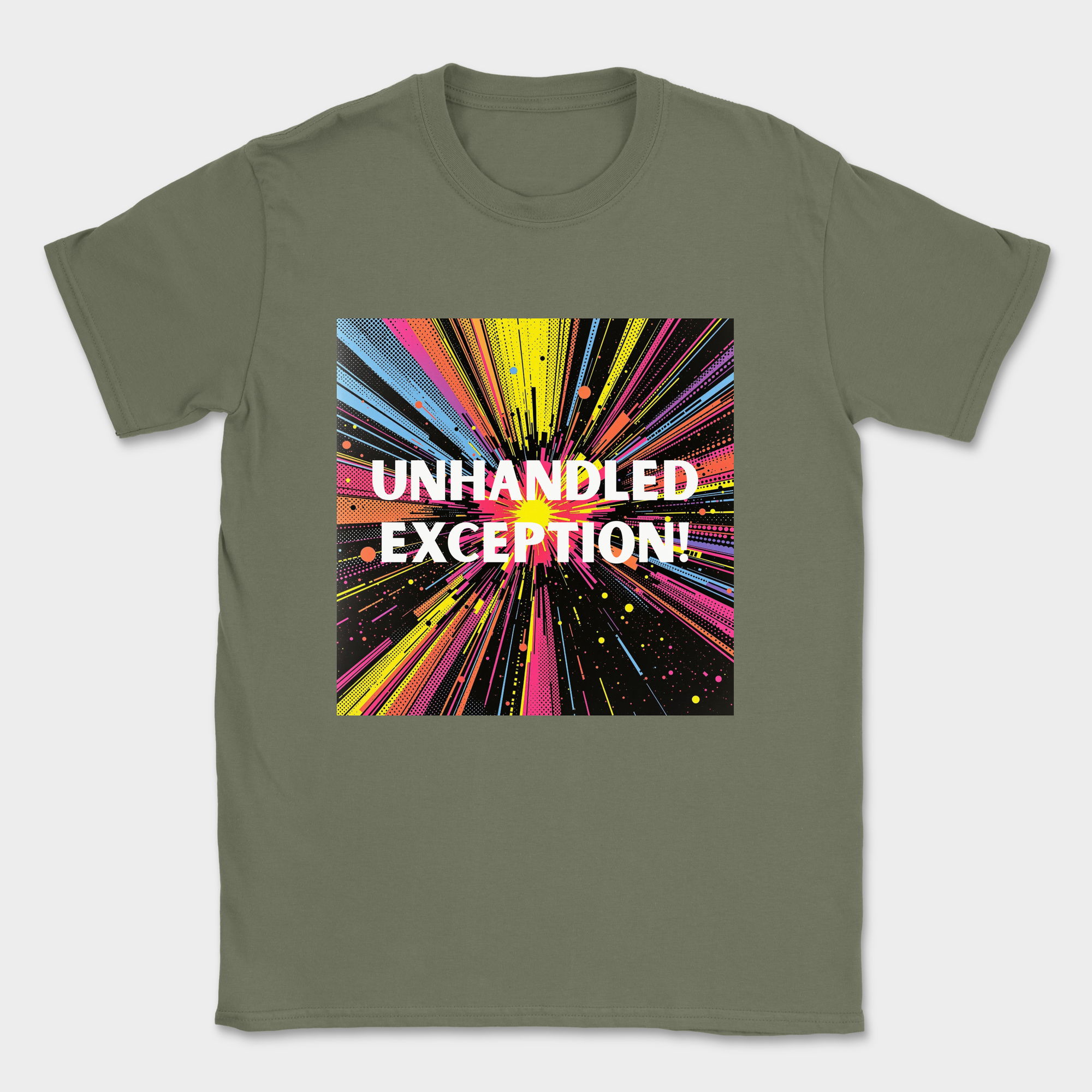 unhandled exception shirt — Military Green