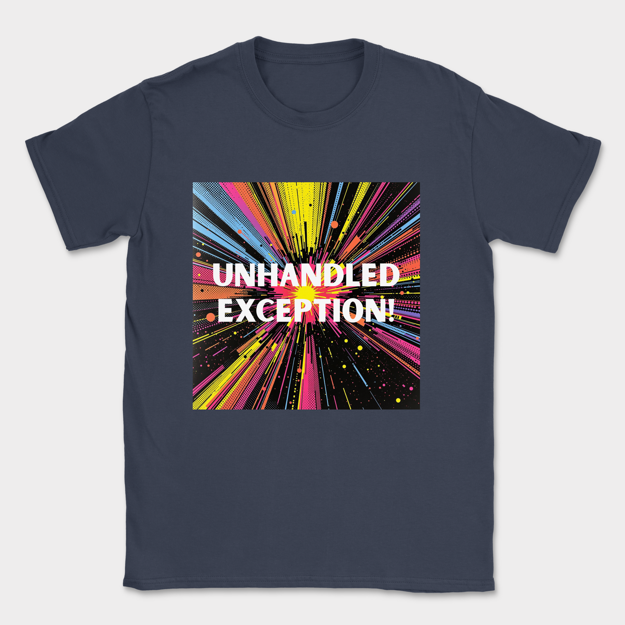unhandled exception shirt — Navy