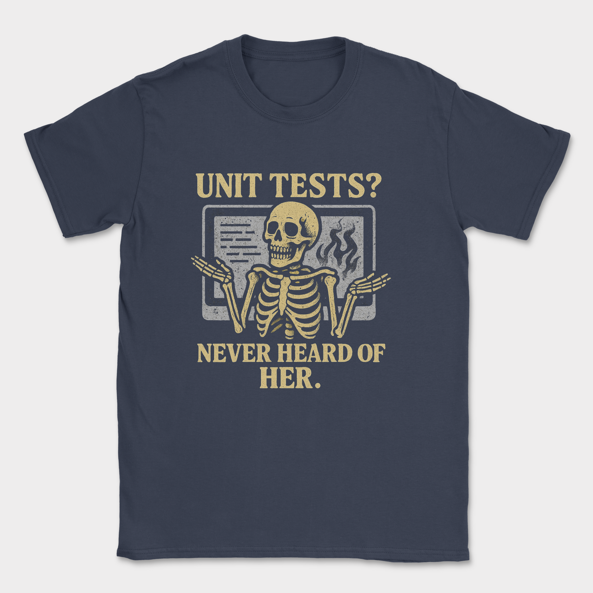 unit tests? never heard of her. skeleton shirt — Navy