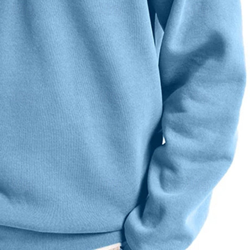 Men's Sweatshirt Quarter-Zip Stand Collar