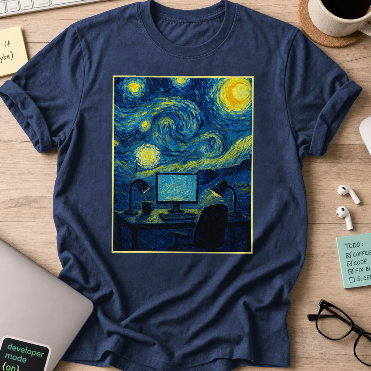 van gogh desk shirt - Navy