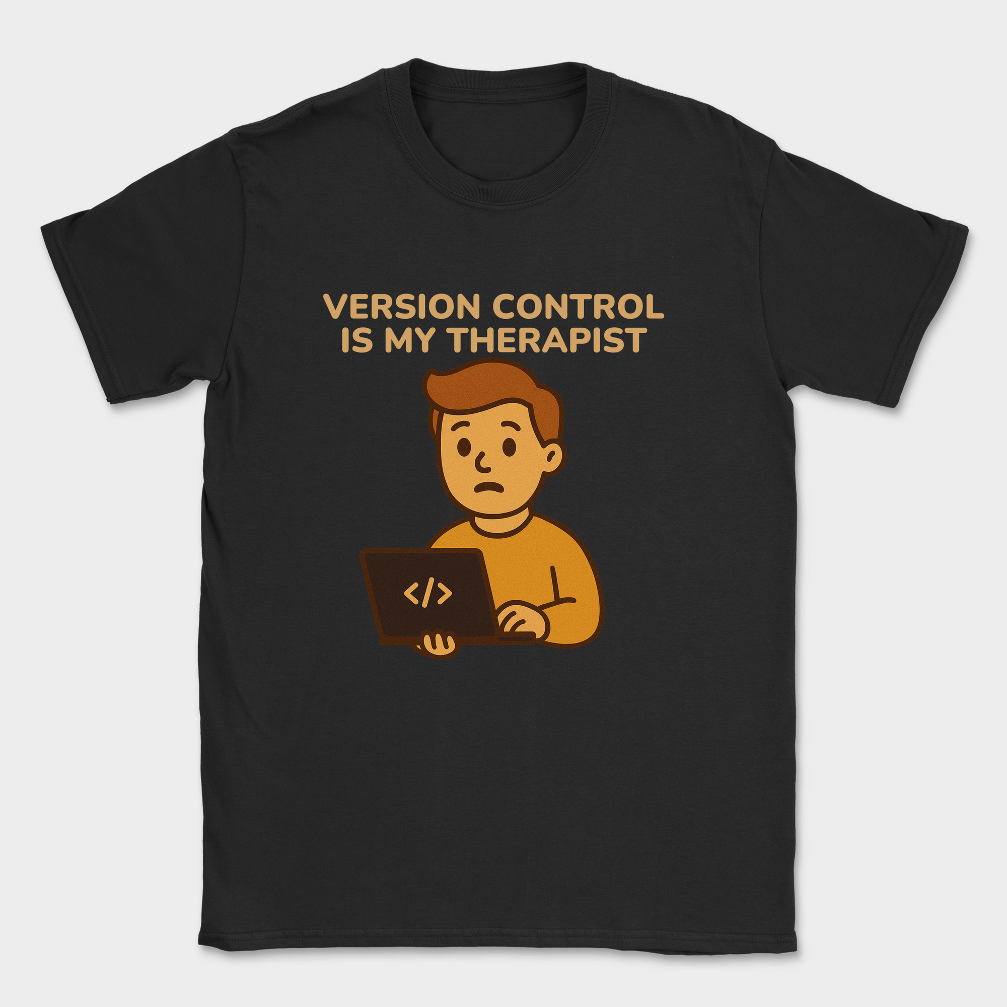 version control is my therapist shirt — Black