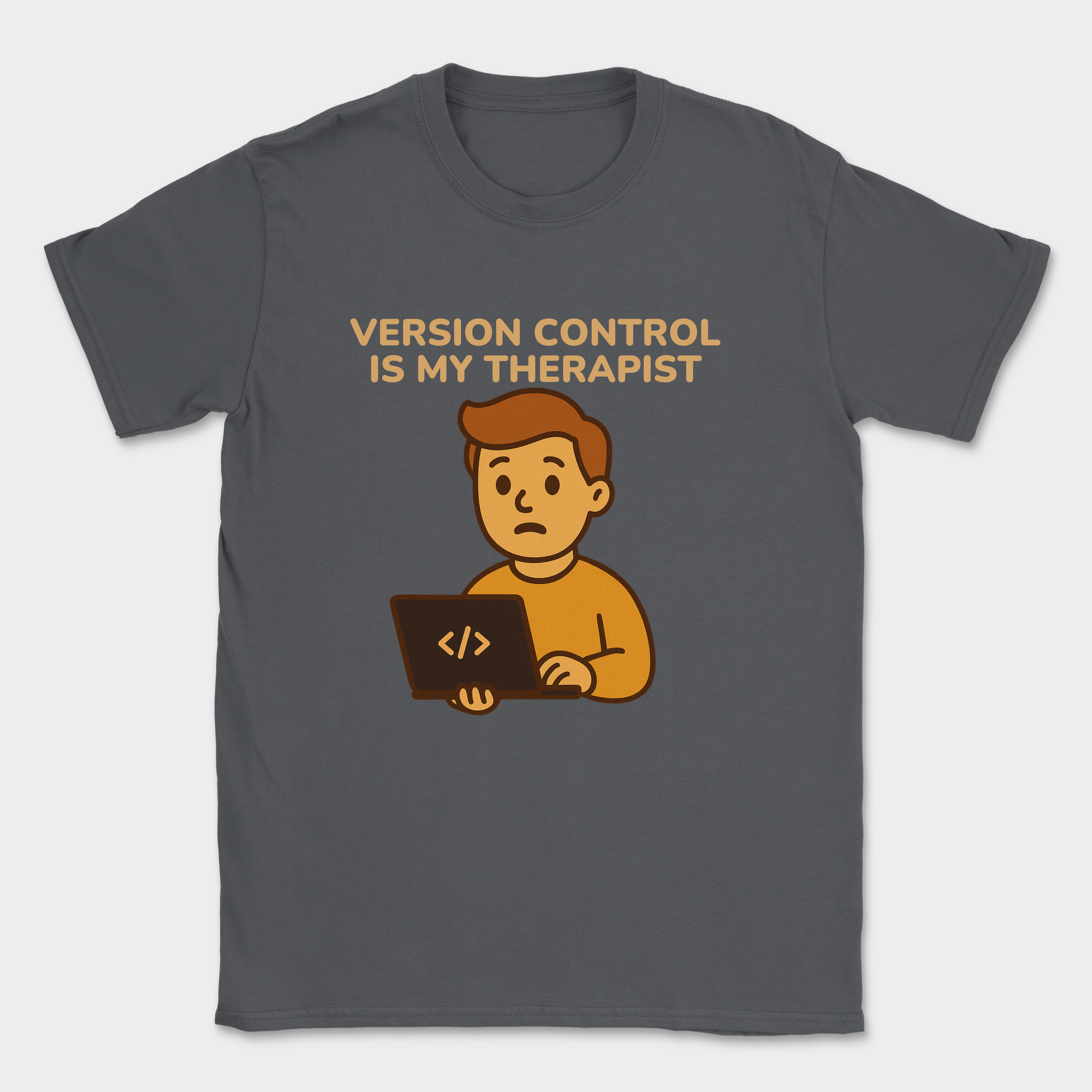 version control is my therapist shirt — Dark Heather Grey