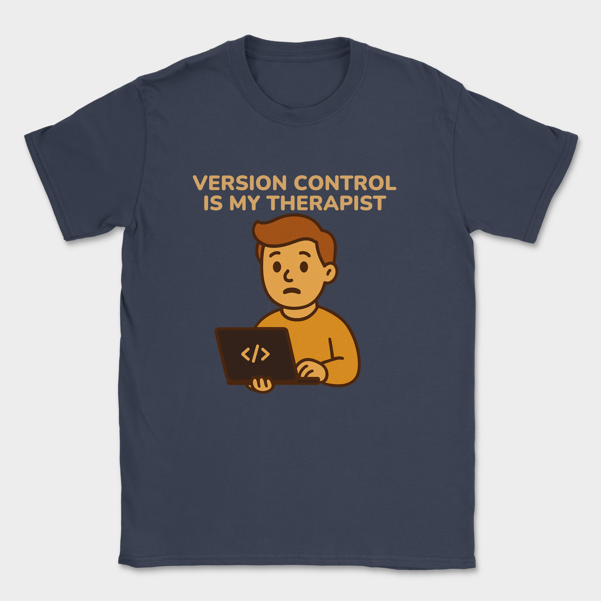 version control is my therapist shirt — Navy