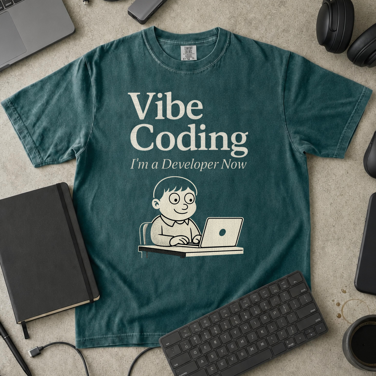 vibe coding Premium Shirt — blue spruce Premium Shirt mock-up