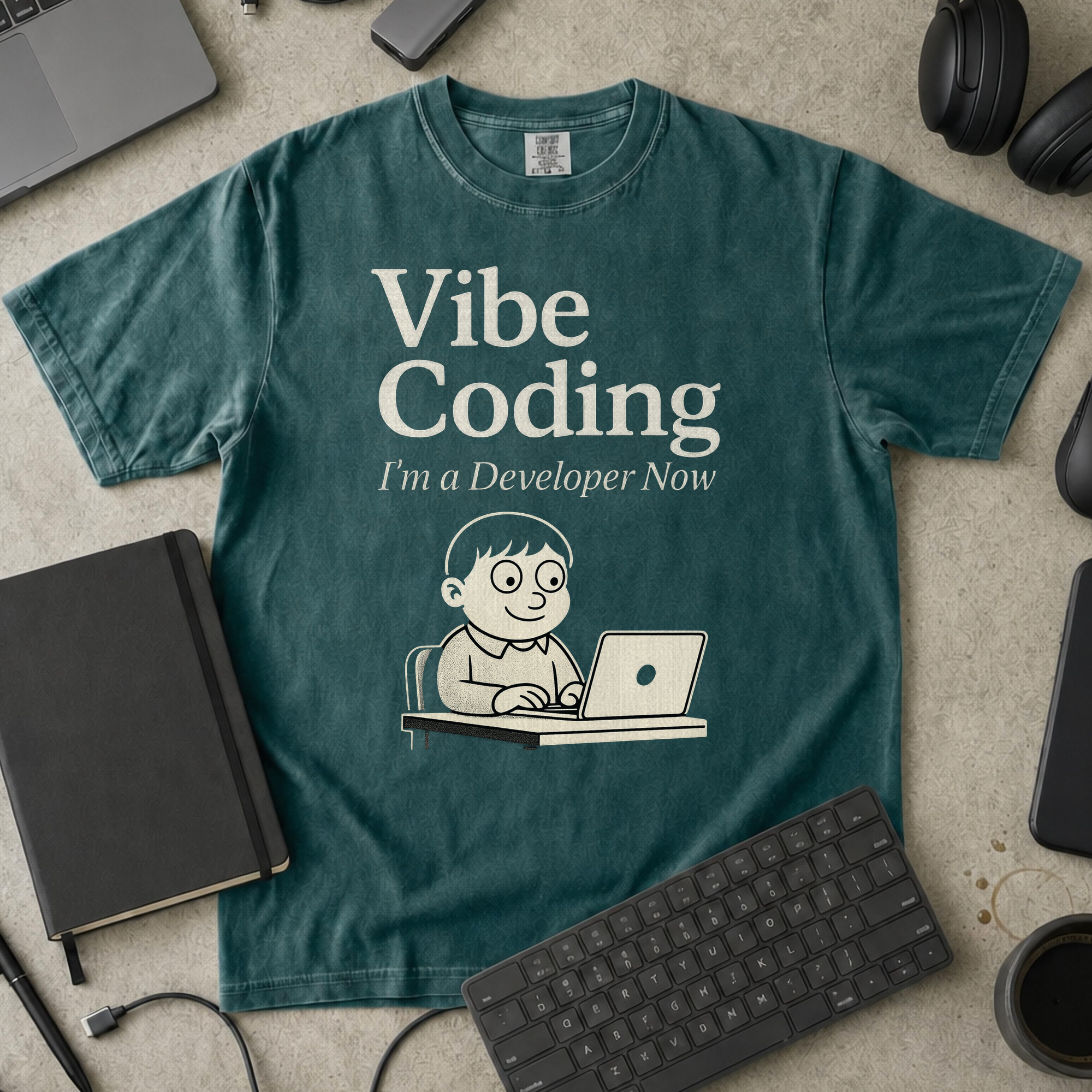 vibe coding Premium Shirt — blue spruce Premium Shirt mock-up