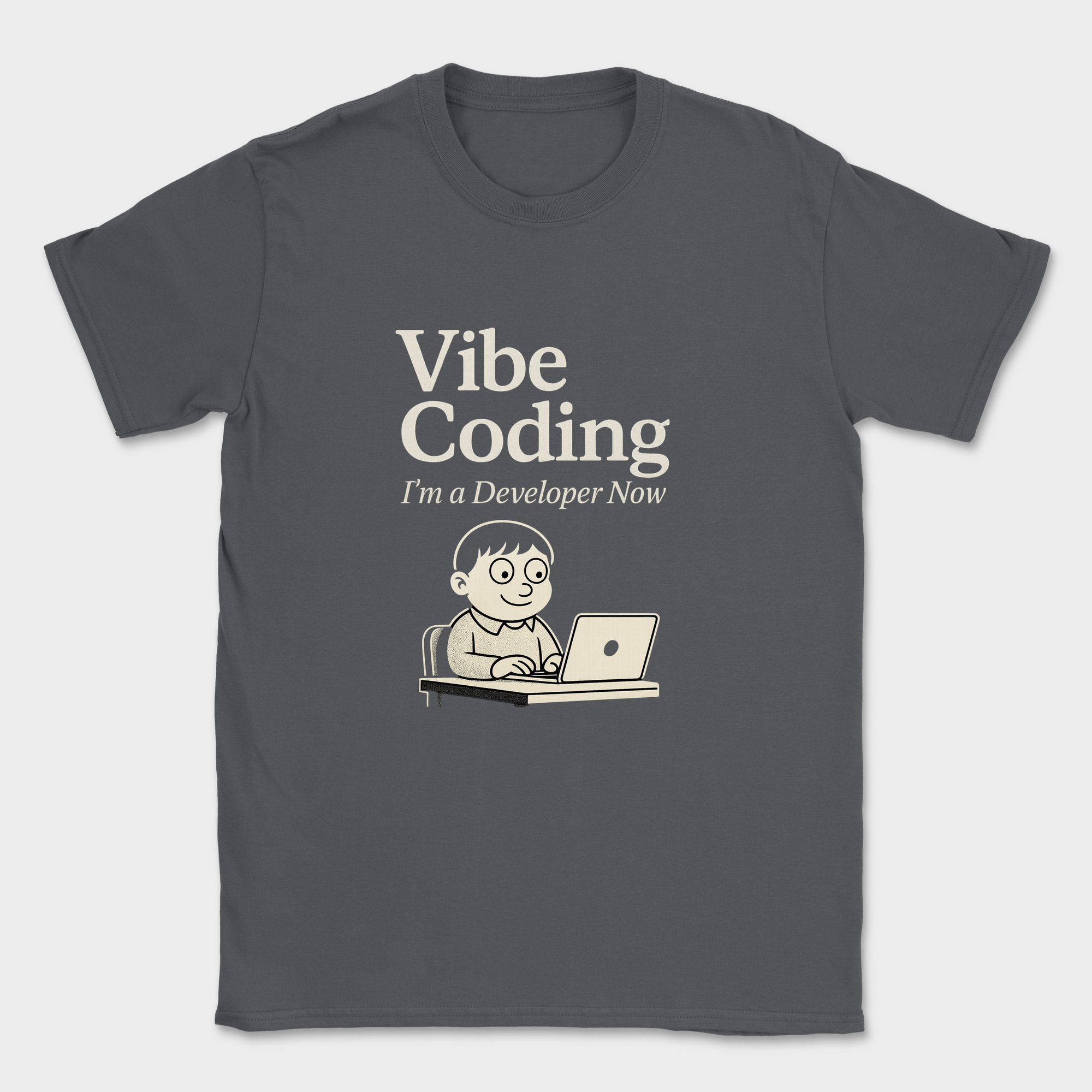 vibe coding shirt — Dark Heather Grey