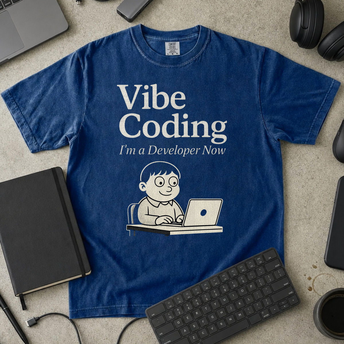 vibe coding Premium Shirt — true navy Premium Shirt mock-up