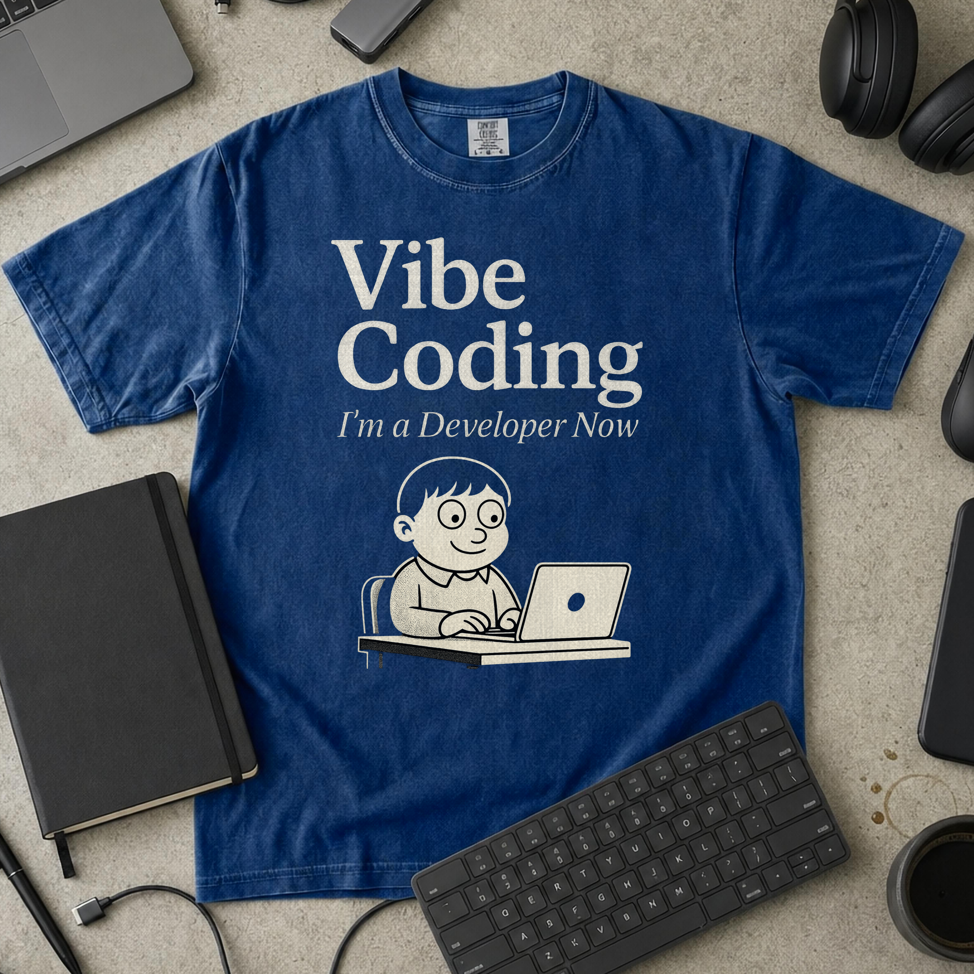 vibe coding Premium Shirt — true navy Premium Shirt mock-up