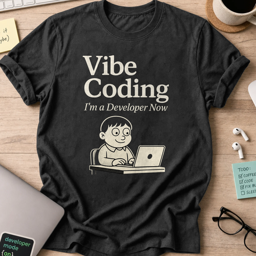vibe coding shirt - Black