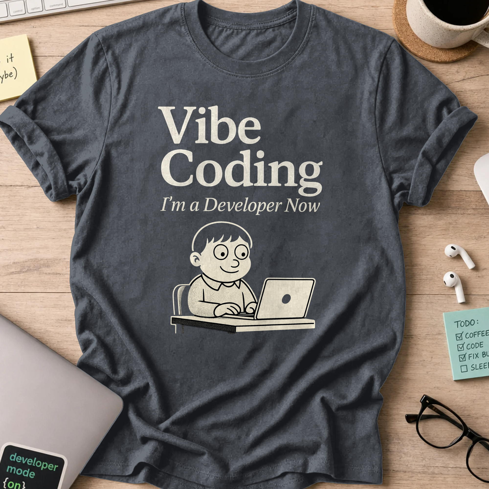 vibe coding shirt - Dark Heather
