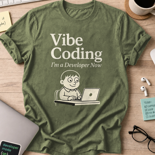 vibe coding shirt - Military Green