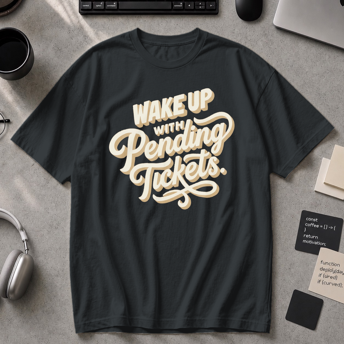 Wake Up With Pending Tickets Premium Shirt - Black
