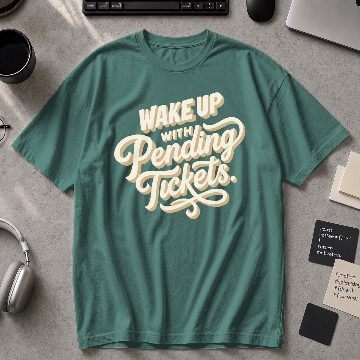 Wake Up With Pending Tickets Premium Shirt - Blue Spruce