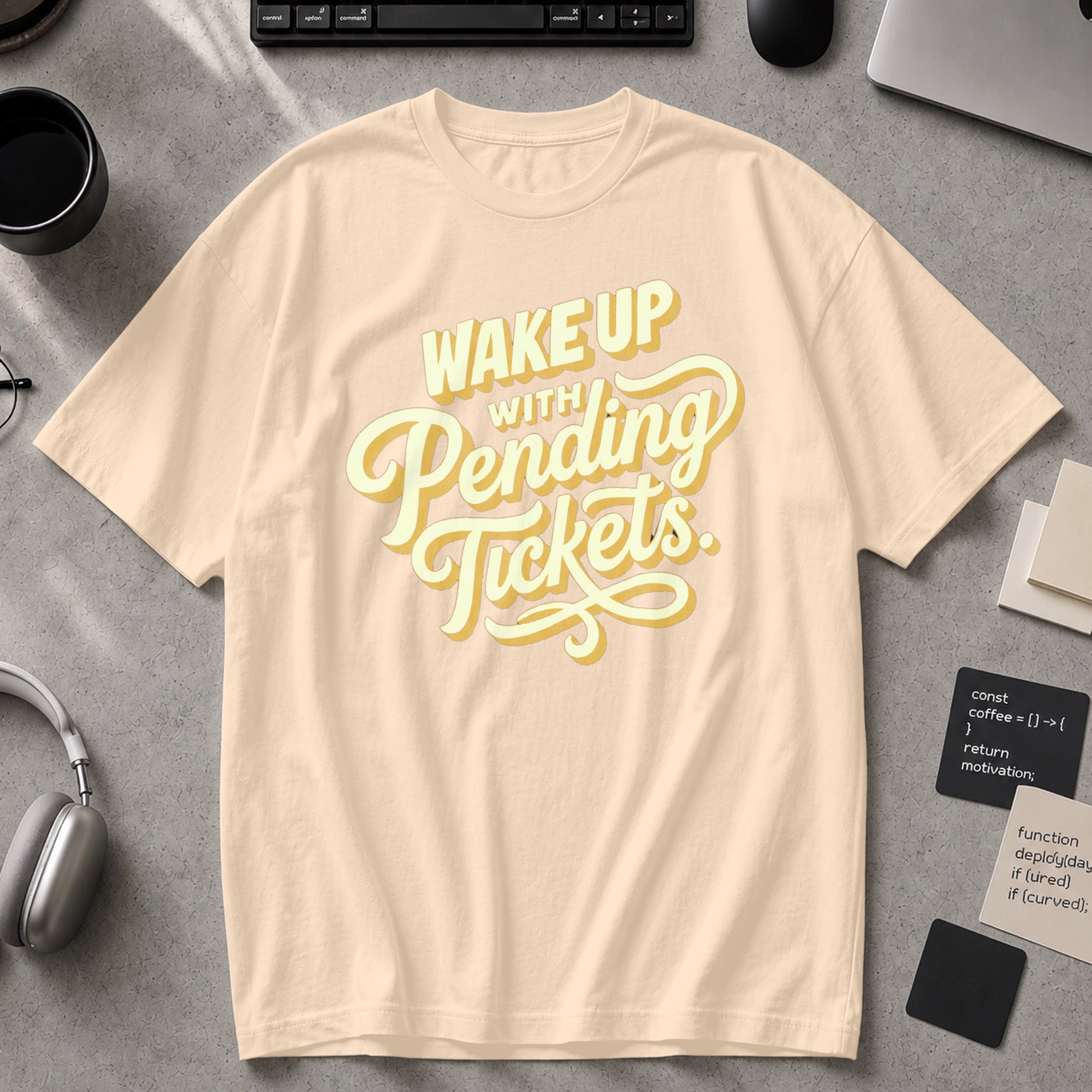 Wake Up With Pending Tickets Premium Shirt - Ivory
