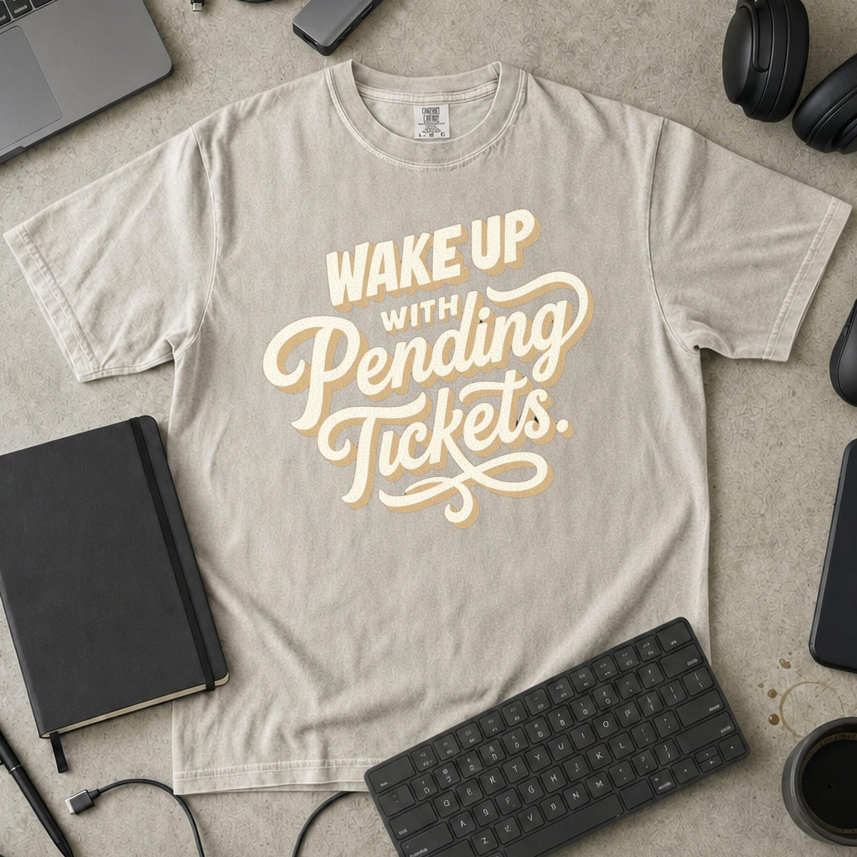 Wake Up With Pending Tickets Premium Shirt — ivory Premium Shirt mock-up