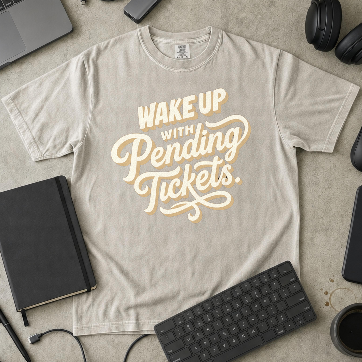 Wake Up With Pending Tickets Premium Shirt — ivory Premium Shirt mock-up