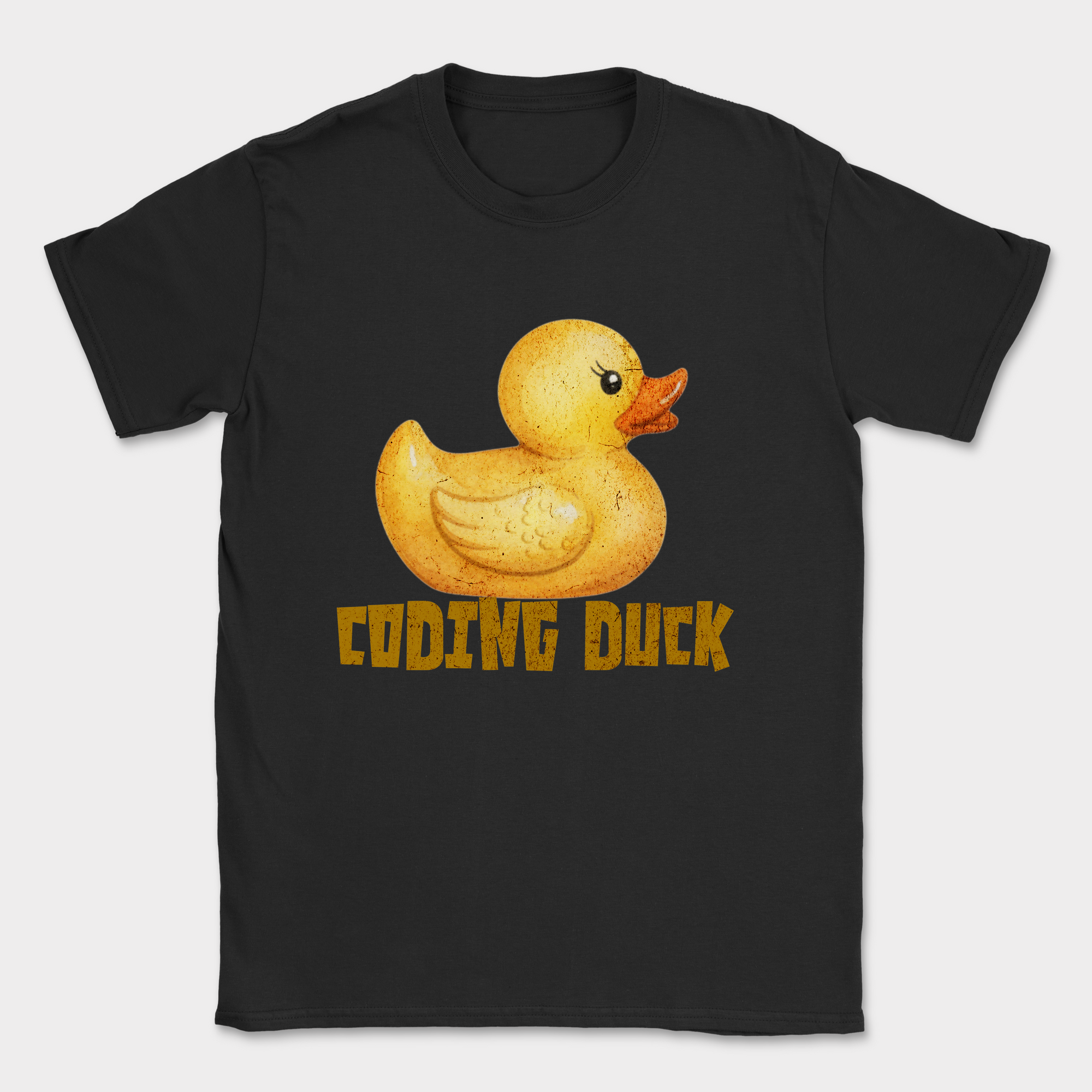 watercolor coding duck shirt — Black