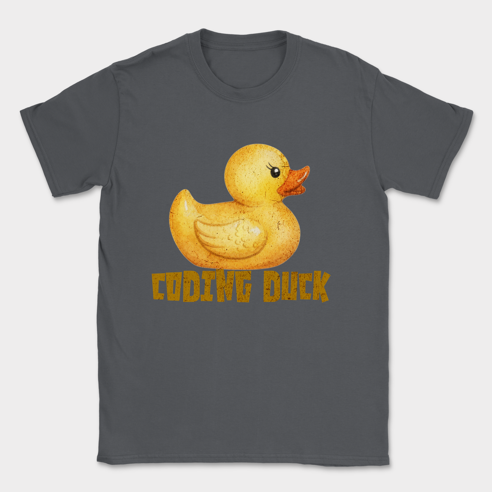 watercolor coding duck shirt — Dark Heather Grey