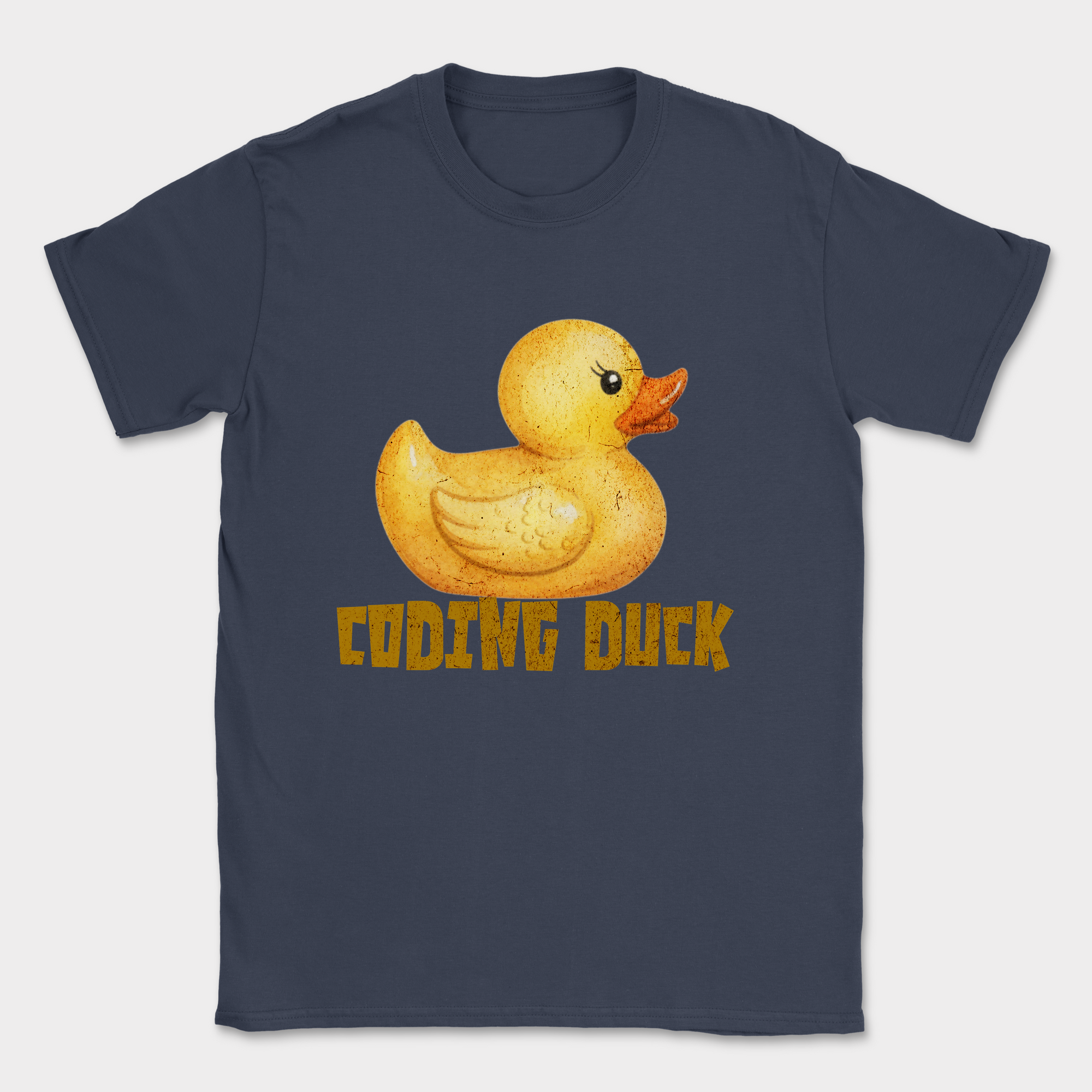 watercolor coding duck shirt — Navy