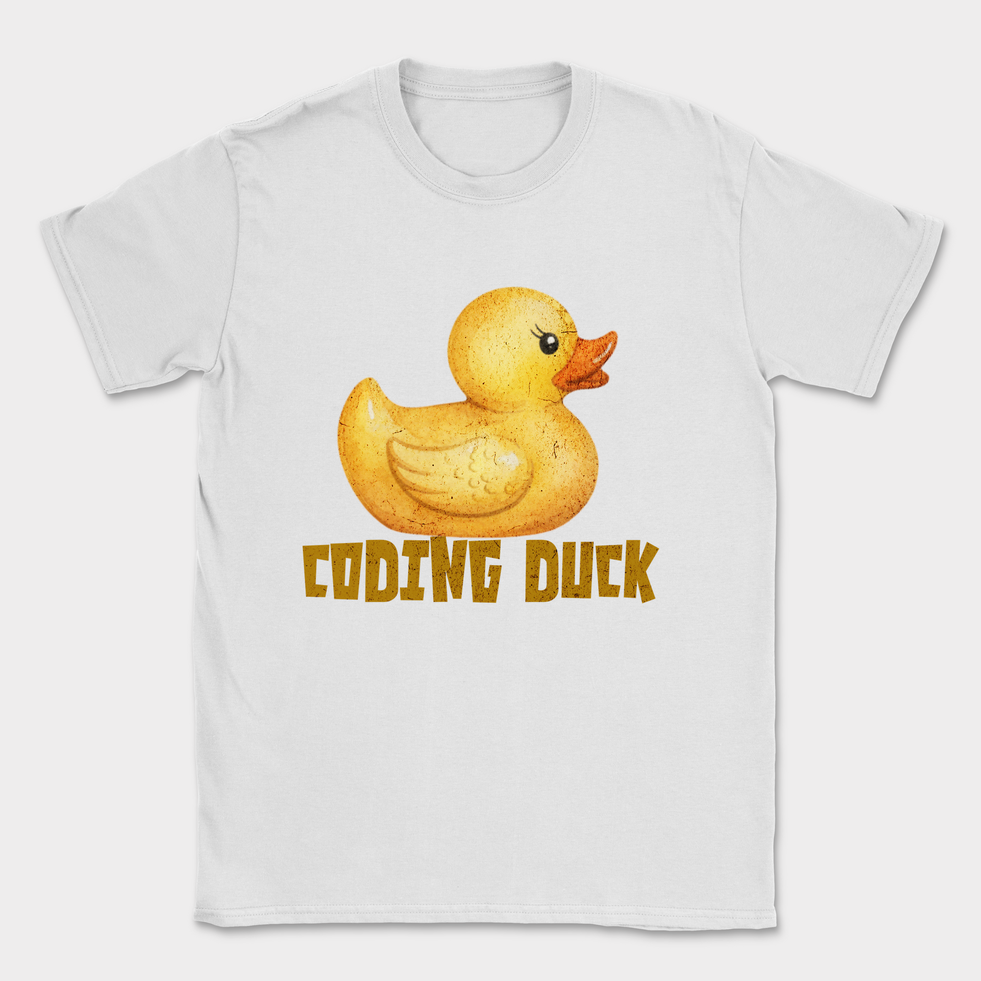 watercolor coding duck shirt — White