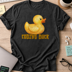 watercolor coding duck shirt - Black