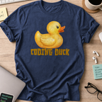 watercolor coding duck shirt - Navy