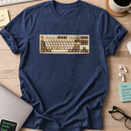 watercolor keyboard shirt - Navy