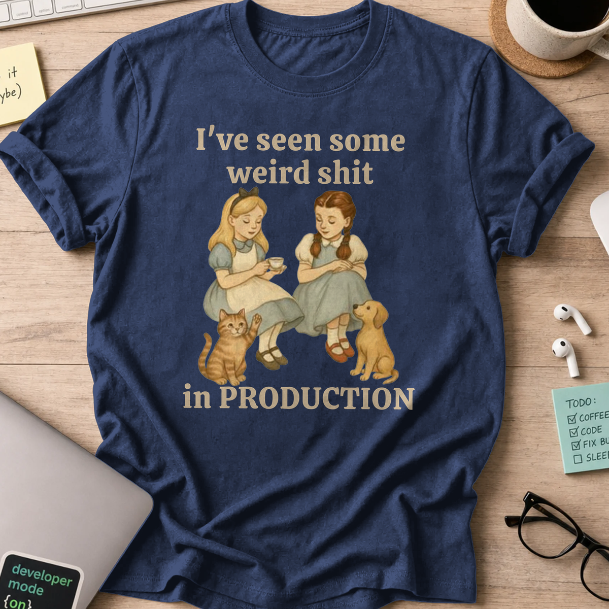 weird shit in production shirt - Navy