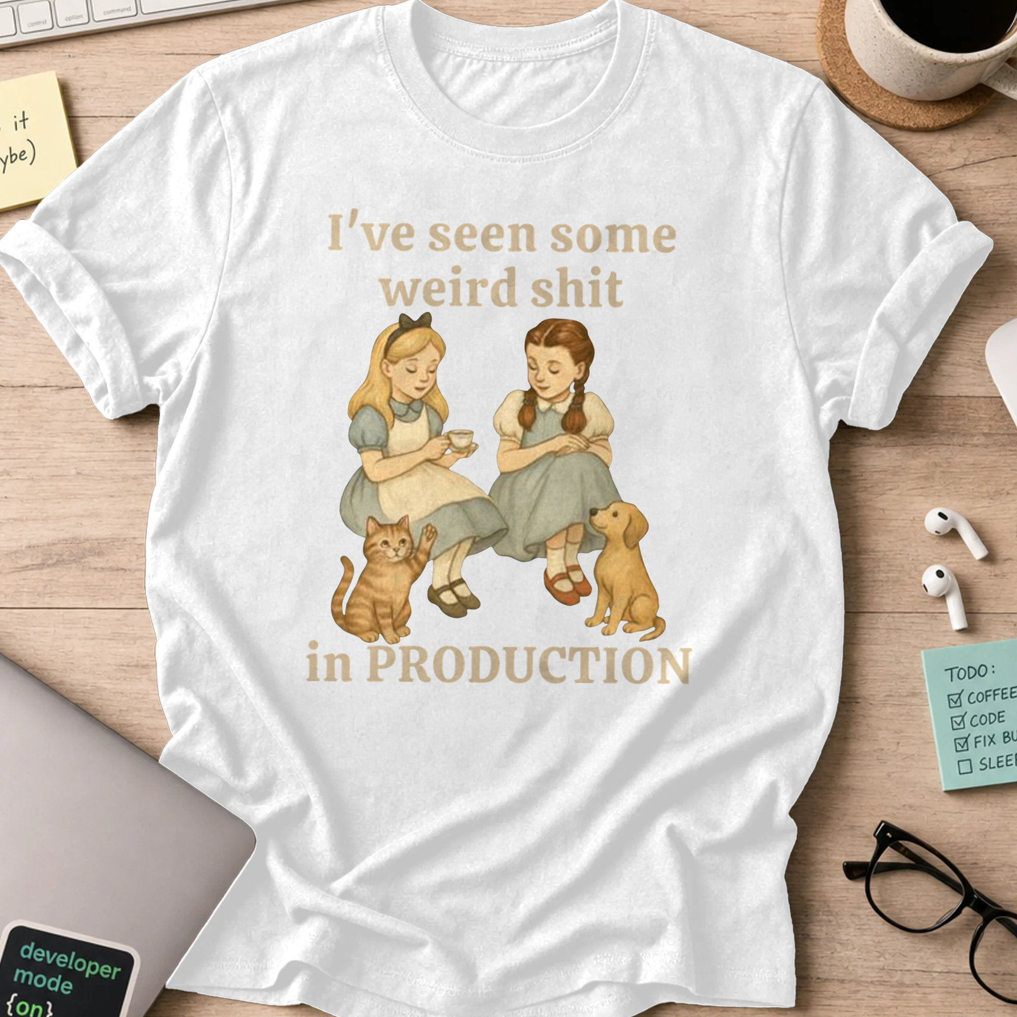 weird shit in production shirt - White