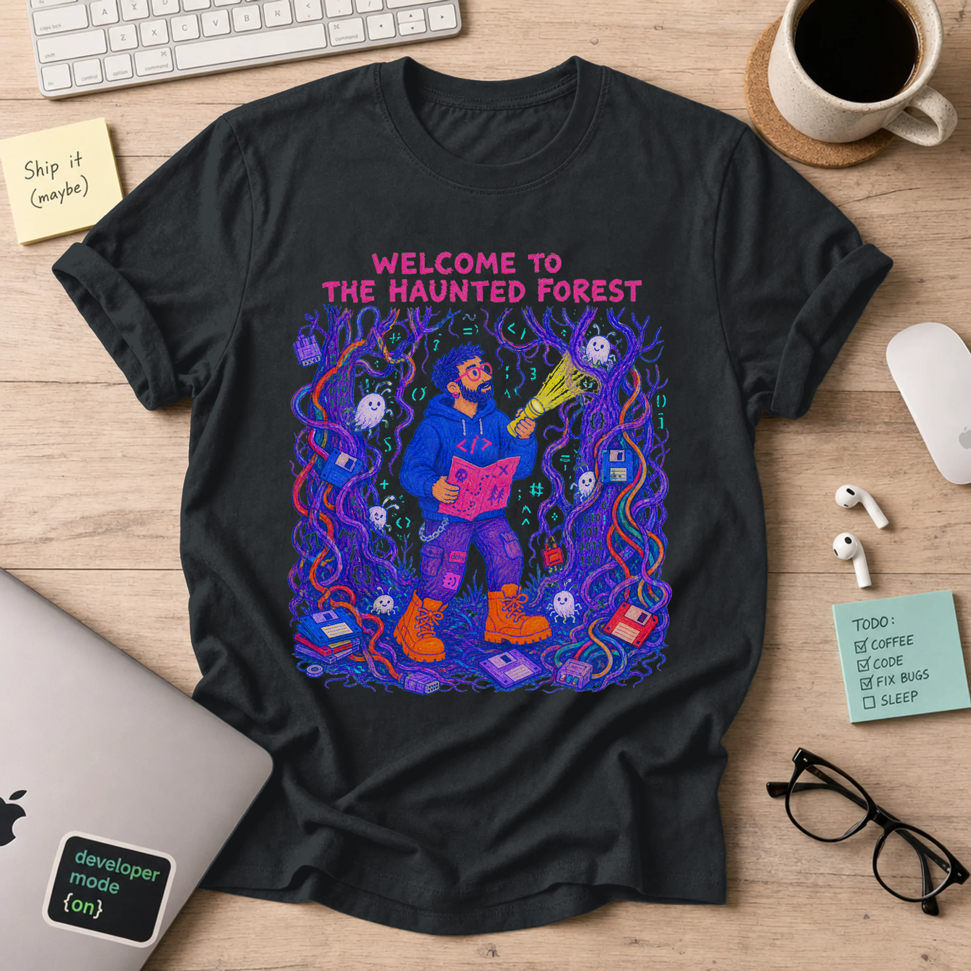 Welcome to the Haunted Forest Shirt — Black