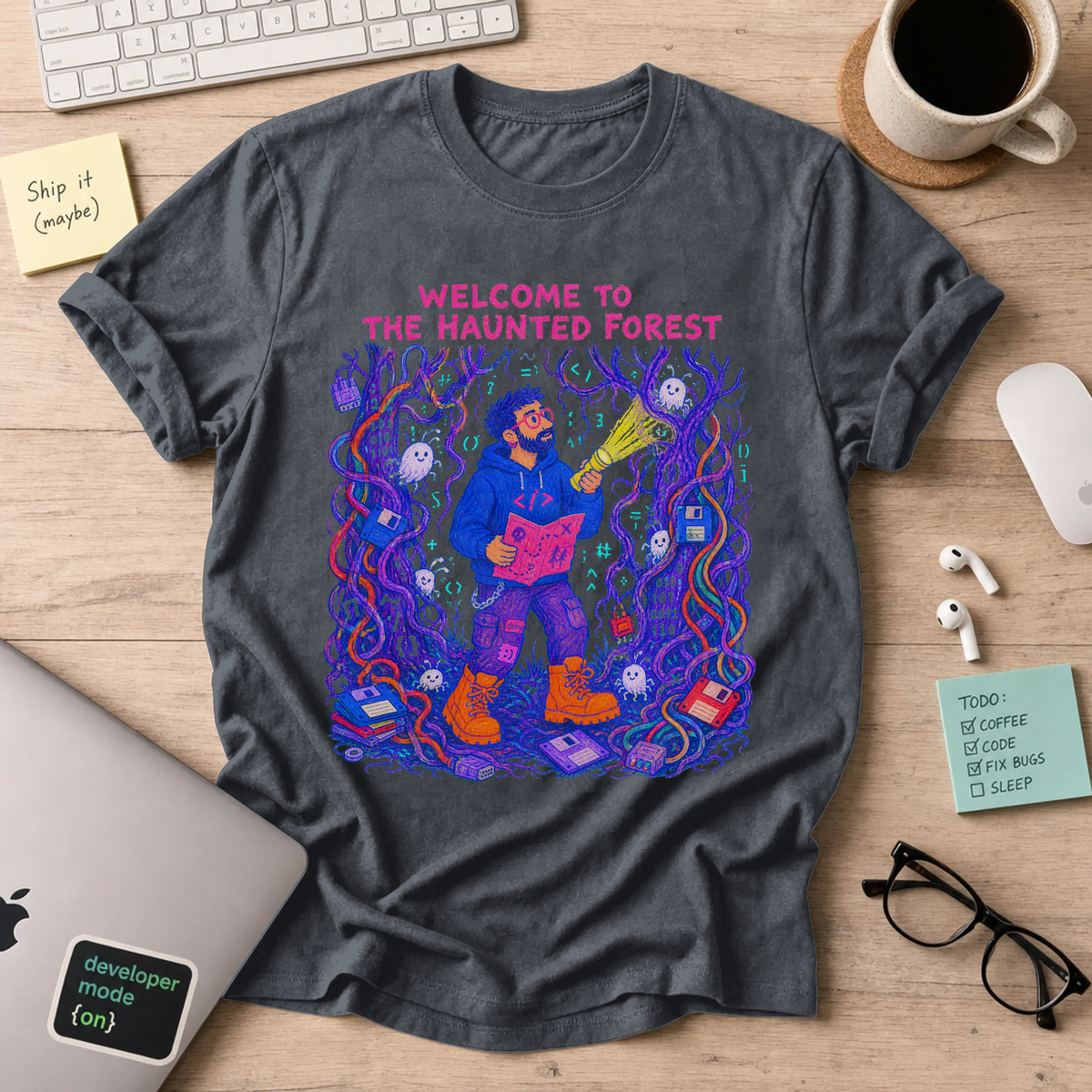 Welcome to the Haunted Forest Shirt — Dark Heather