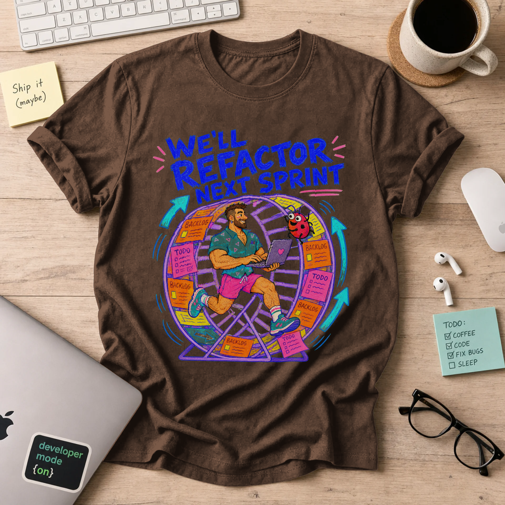 We'll Refactor Next Sprint Shirt — Dark Chocolate