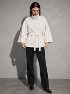 Women's Jacket High Neck Batwing Sleeve