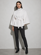 Women's Jacket High Neck Batwing Sleeve