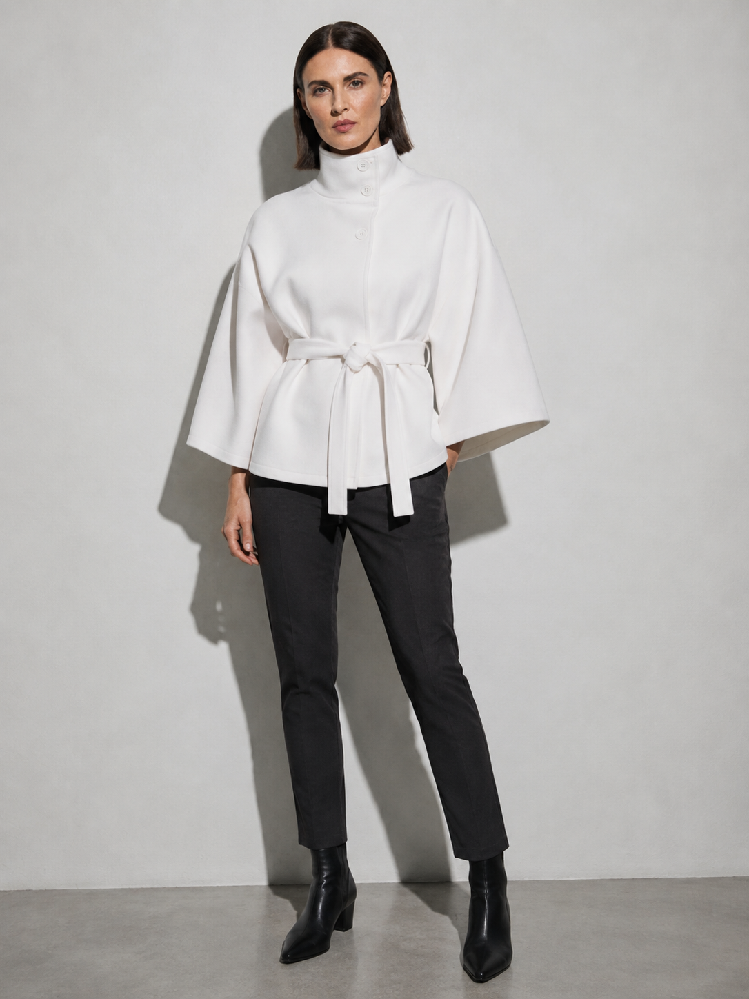 Women's Jacket High Neck Batwing Sleeve