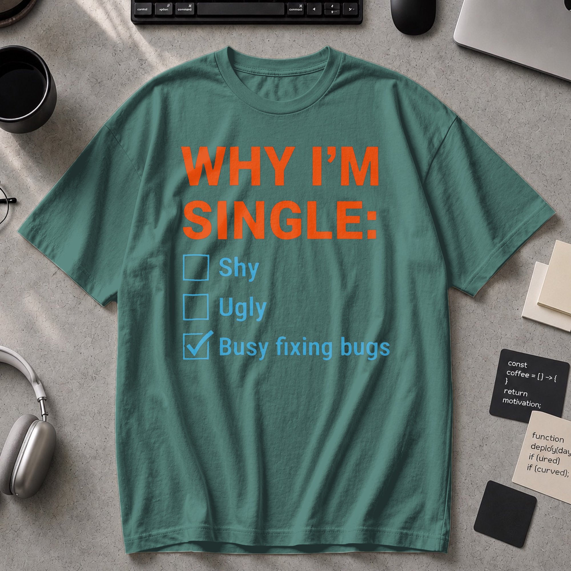 Why I'm Single Busy Fixing Bugs Premium Shirt - Blue Spruce
