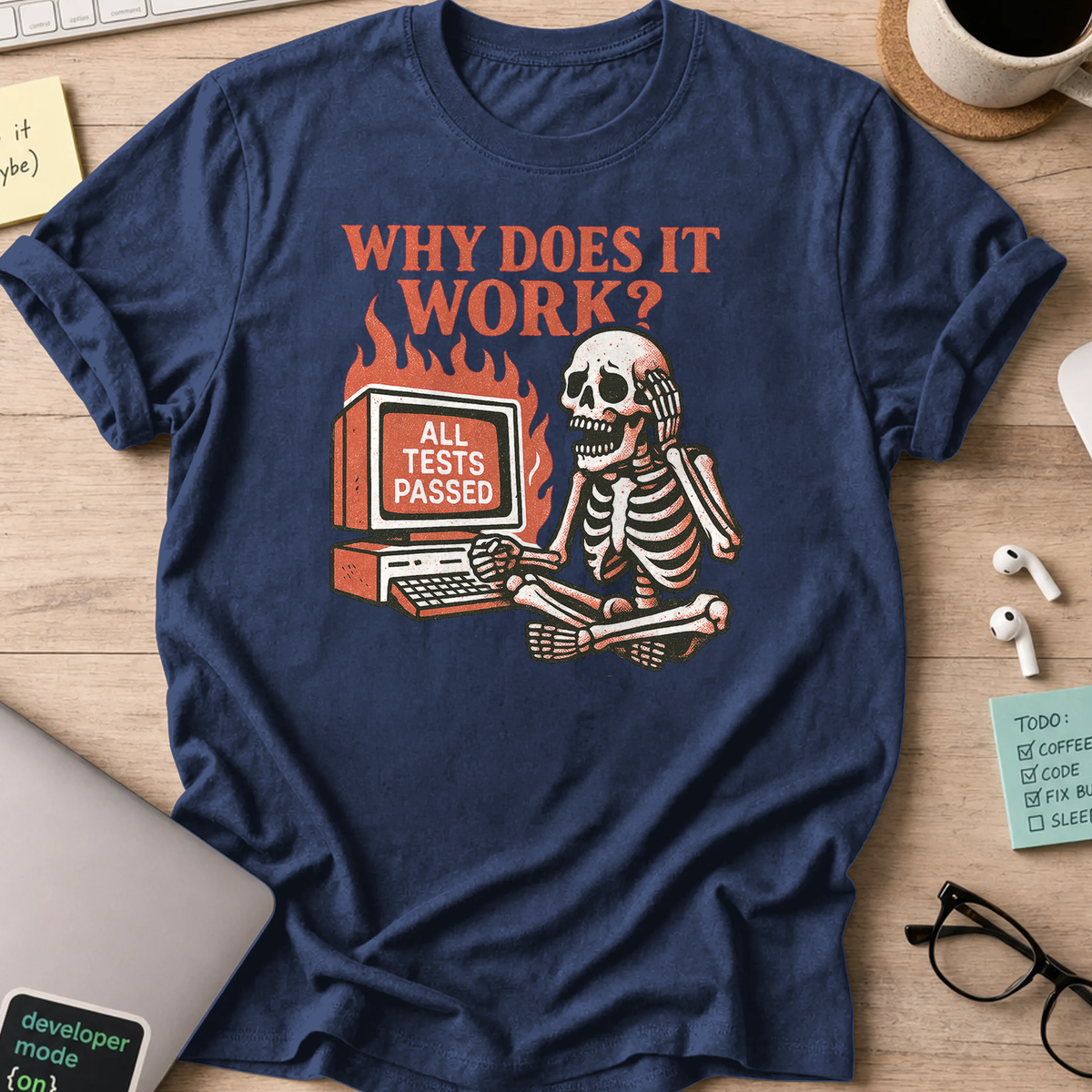 why does it work? all tests passed skeleton shirt - Navy