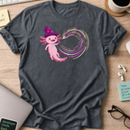 wizard axolotl coder shirt - Dark Heather