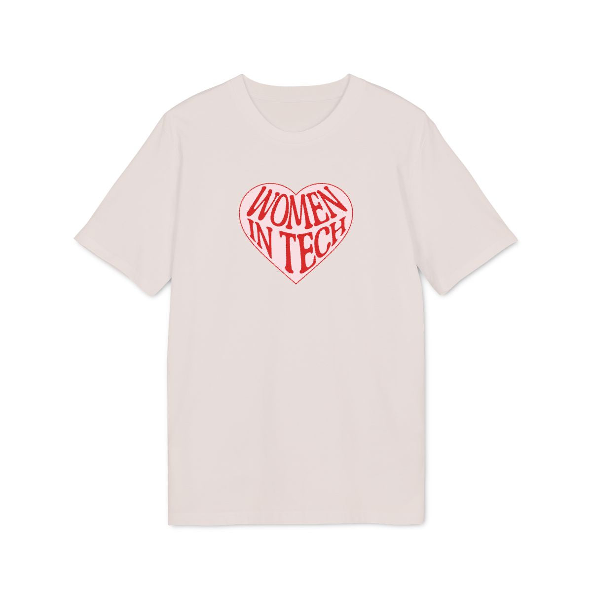 Women in Tech Heart Shirt — Vintage White — EU Creator 2.0 front mockup