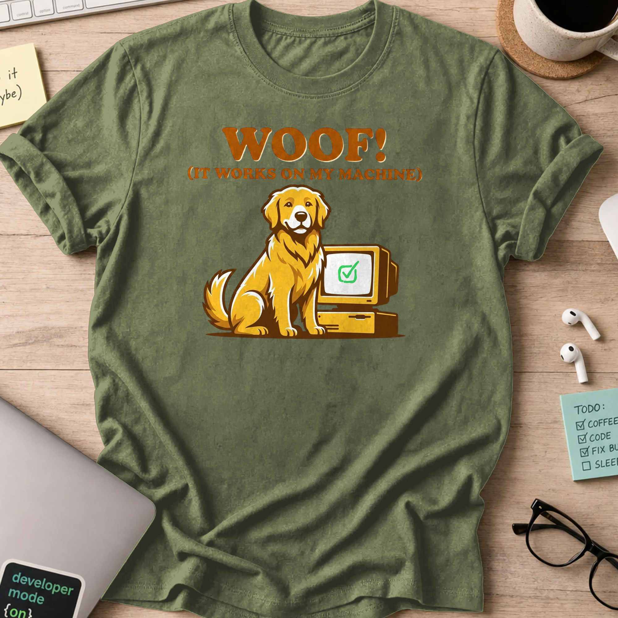 woof IT works shirt - Military Green