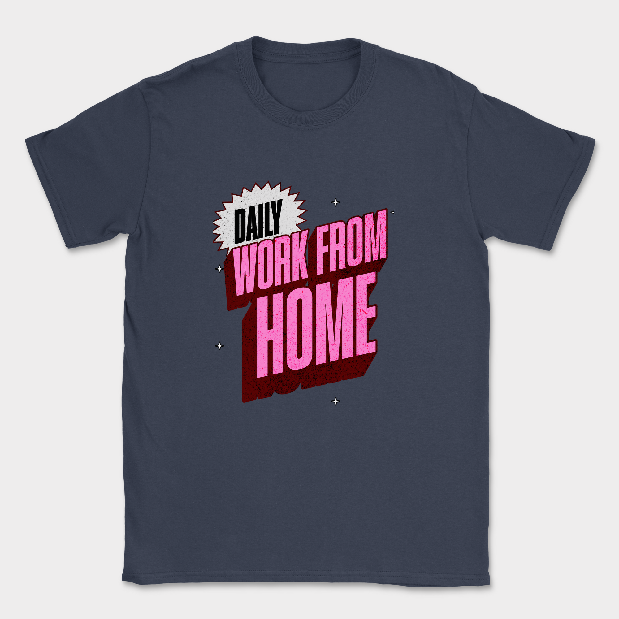 work from home daily text shirt — Navy