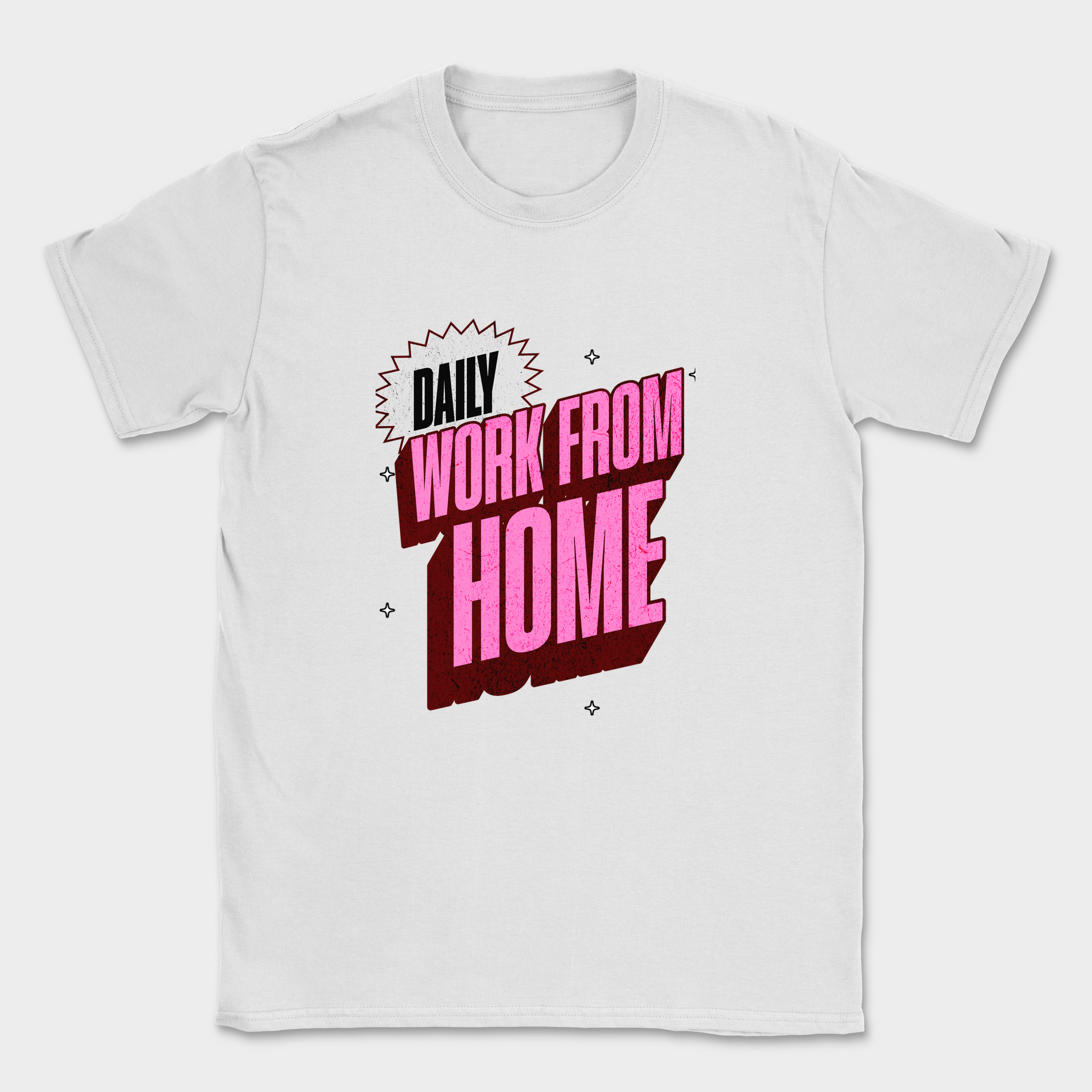 work from home daily text shirt — White