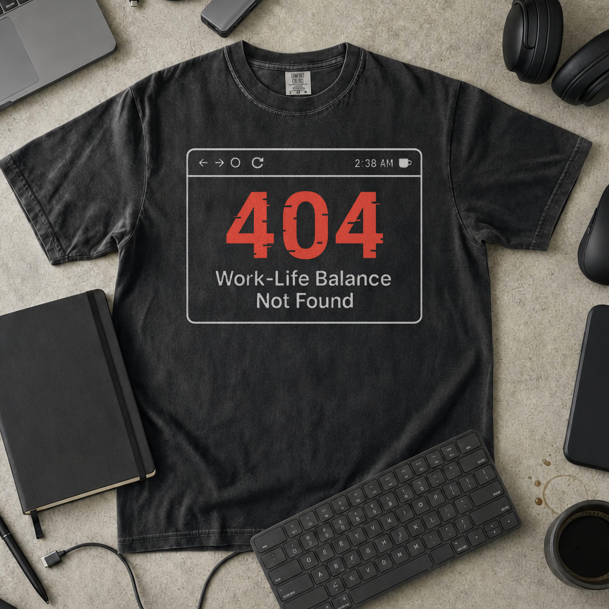 work life balance not found Premium Shirt — black Premium Shirt mock-up